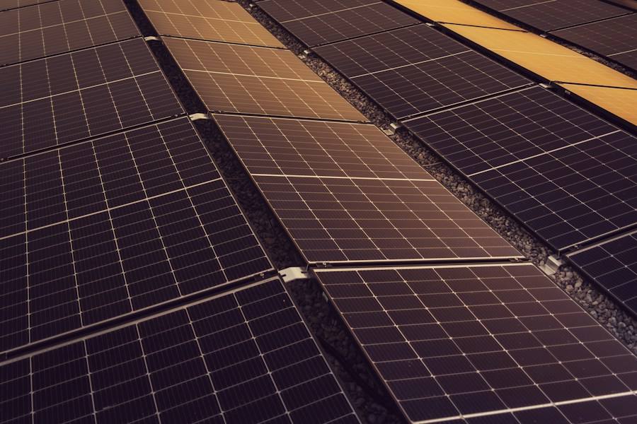 Rows of solar panels on a roof, representative image
